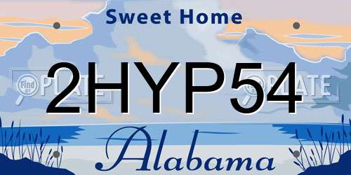 2HYP54 Alabama License Plate
