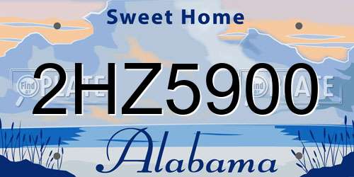 2HZ5900 Alabama License Plate