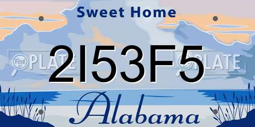 2I53F5 Alabama License Plate