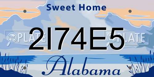 2I74E5 Alabama License Plate