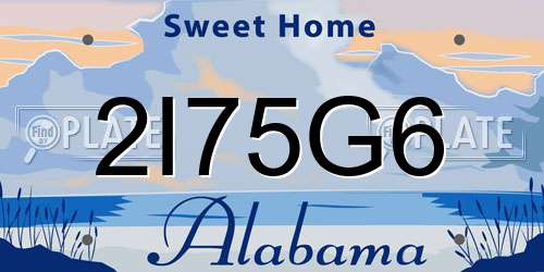 2I75G6 Alabama License Plate
