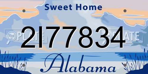 2I77834 Alabama License Plate