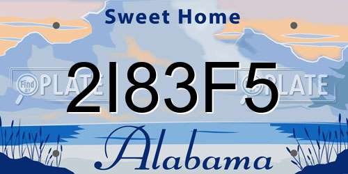 2I83F5 Alabama License Plate