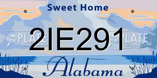 2IE291 Alabama License Plate