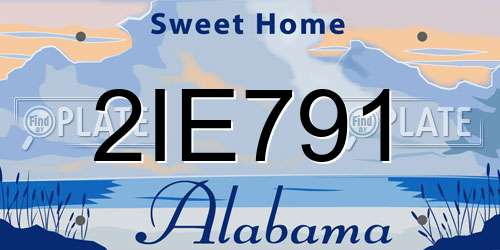 2IE791 Alabama License Plate