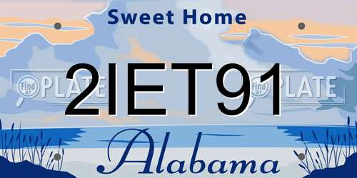 2IET91 Alabama License Plate
