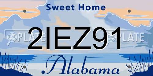 2IEZ91 Alabama License Plate