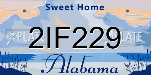2IF229 Alabama License Plate