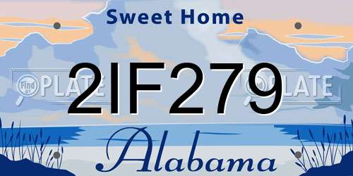 2IF279 Alabama License Plate