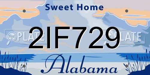 2IF729 Alabama License Plate