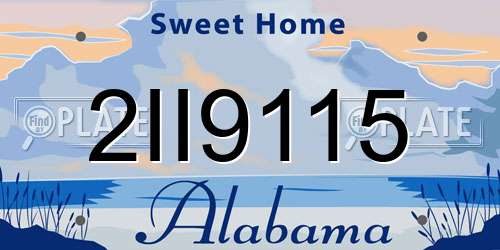 2II9115 Alabama License Plate
