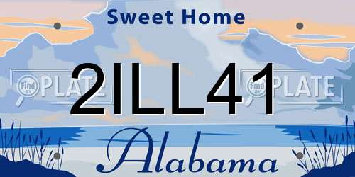 2ILL41 Alabama License Plate