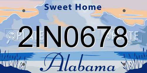 2IN0678 Alabama License Plate