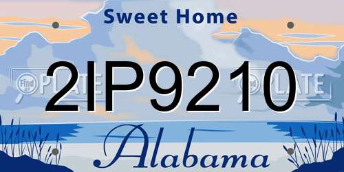 2IP9210 Alabama License Plate