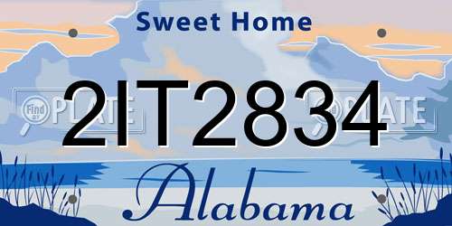 2IT2834 Alabama License Plate