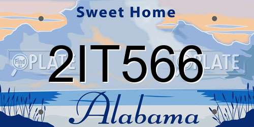 2IT566 Alabama License Plate
