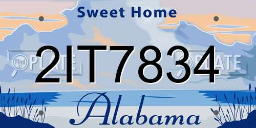 2IT7834 Alabama License Plate