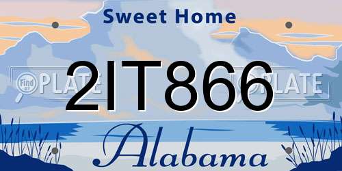 2IT866 Alabama License Plate