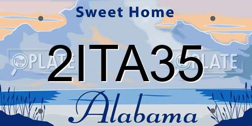 2ITA35 Alabama License Plate
