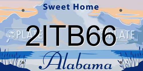 2ITB66 Alabama License Plate