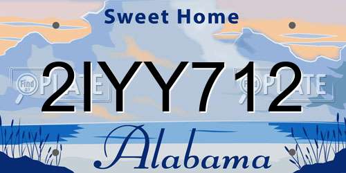2IYY712 Alabama License Plate