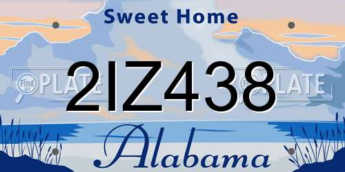 2IZ438 Alabama License Plate