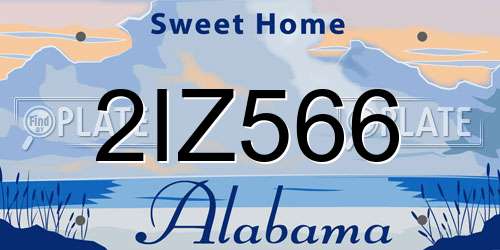 2IZ566 Alabama License Plate