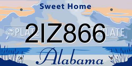 2IZ866 Alabama License Plate