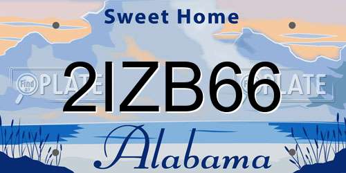 2IZB66 Alabama License Plate