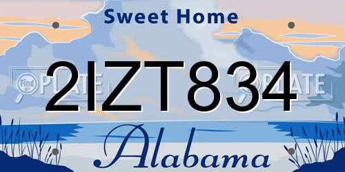 2IZT834 Alabama License Plate