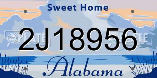 2J18956 Alabama License Plate