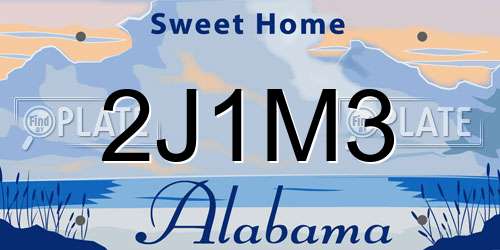2J1M3 Alabama License Plate