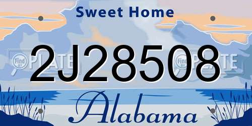 2J28508 Alabama License Plate