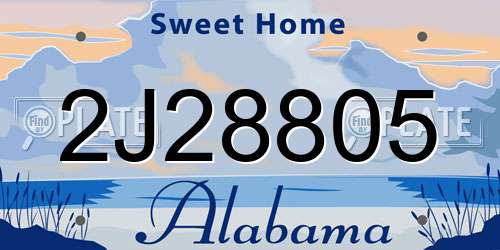 2J28805 Alabama License Plate