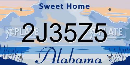2J35Z5 Alabama License Plate