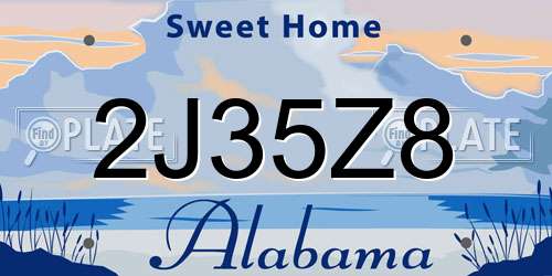 2J35Z8 Alabama License Plate