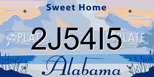 2J54I5 Alabama License Plate