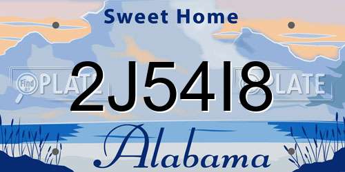 2J54I8 Alabama License Plate