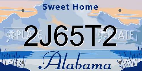2J65T2 Alabama License Plate