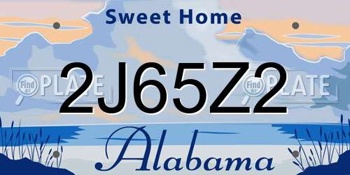 2J65Z2 Alabama License Plate