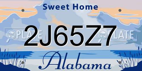 2J65Z7 Alabama License Plate