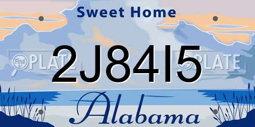 2J84I5 Alabama License Plate