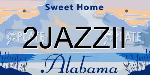 2JAZZII Alabama License Plate