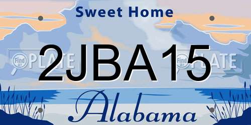 2JBA15 Alabama License Plate