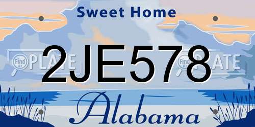 2JE578 Alabama License Plate