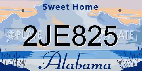 2JE825 Alabama License Plate
