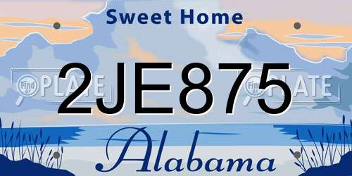 2JE875 Alabama License Plate