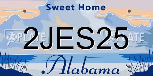 2JES25 Alabama License Plate