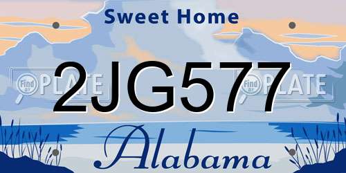 2JG577 Alabama License Plate