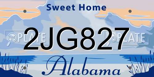 2JG827 Alabama License Plate
